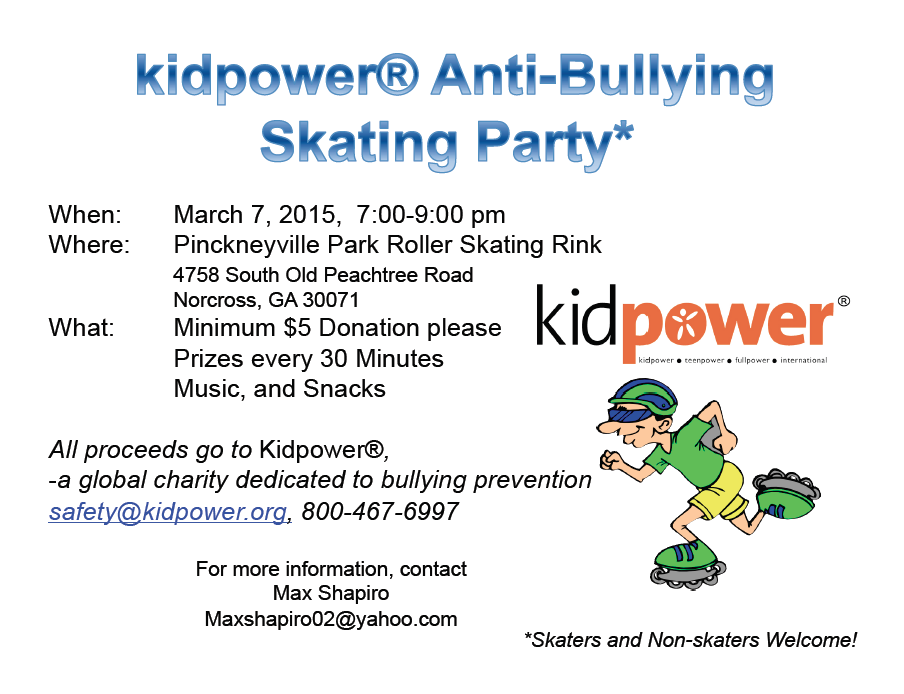 Kidpower Skate Party Flyer